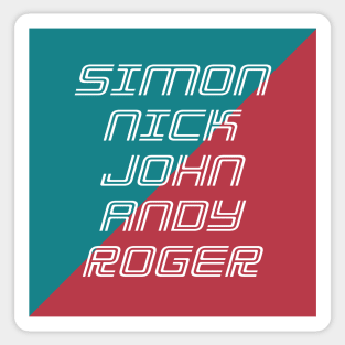 Simon Nick John Andy & Roger Sticker